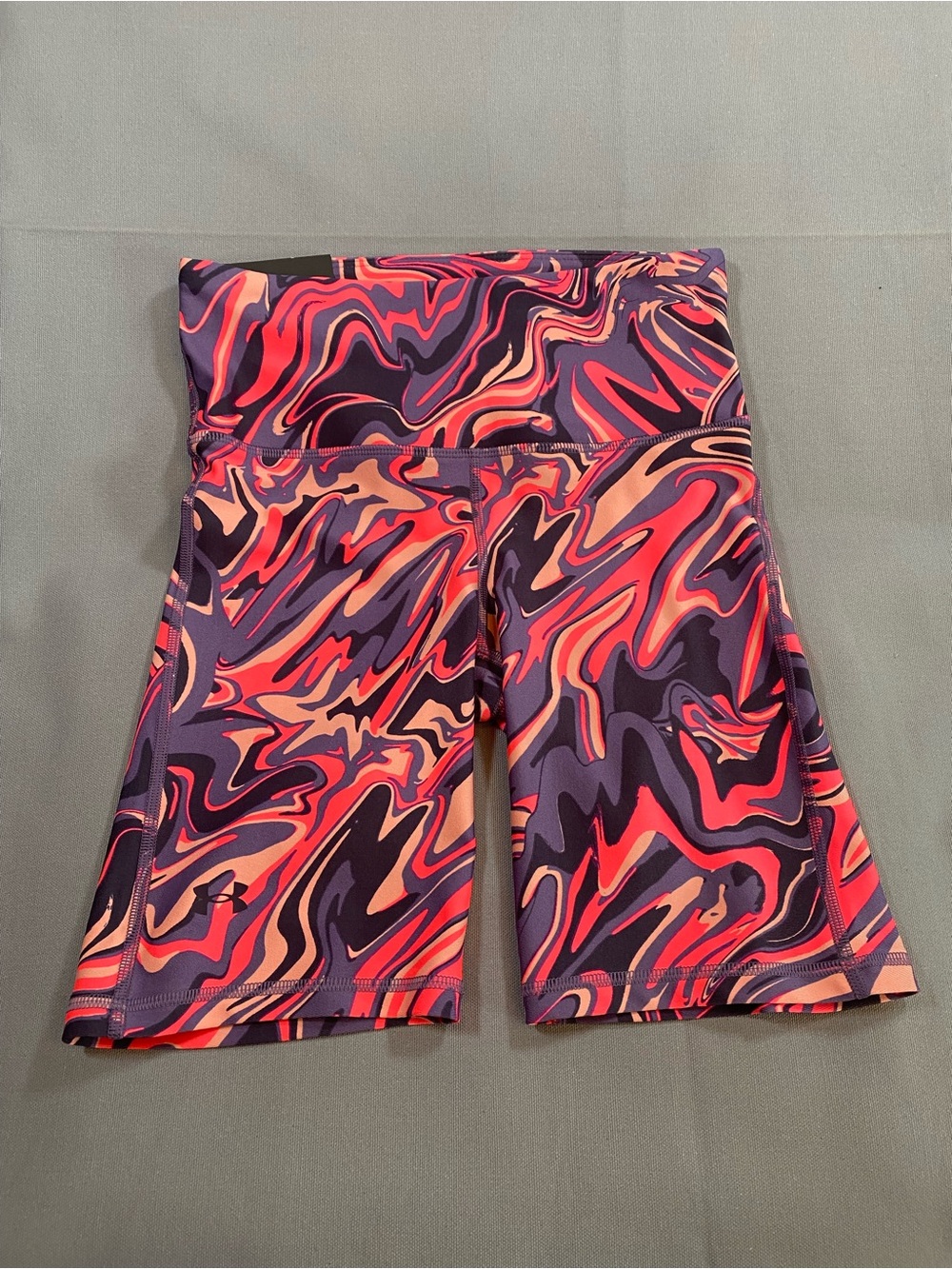 Under Armour Purple & Pink Swirl Compression Bike Shorts